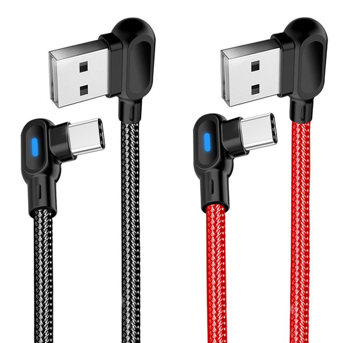 90 Degree Led Right Angle Usb Type C Fast Data Sync Charger Cable For Android Uk Ebay 7572